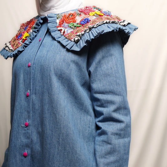 Embellished denim shirt