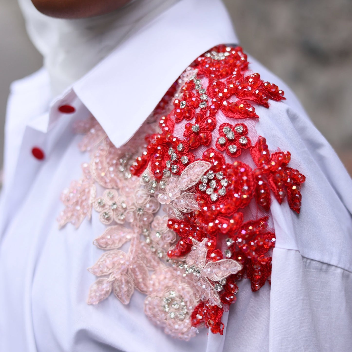 Pink embellished shirt